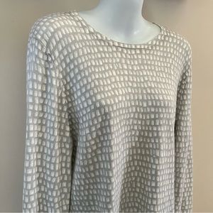 J. McLaughlin Jamey pullover sweater gray cream, large, EUC